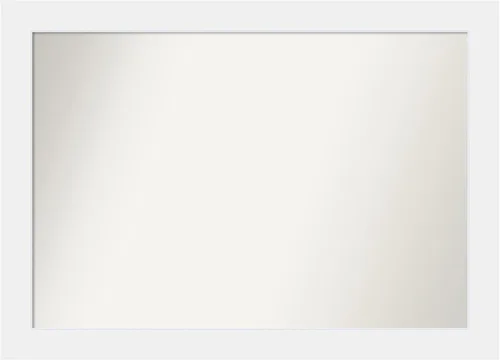 Amanti Art Espejo de baño blanco para sobre fregadero, 31 x 43 pulgadas, espejo rectangular blanco Corvino hecho a medida, marco de madera Corvino