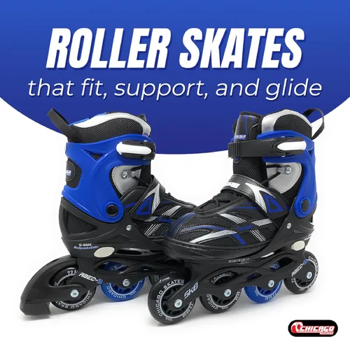 Miniatura 2 de Chicago Inline Skates for Kids – Durable Top Performance Roller Blades with Secure Fit, Breathable Mesh Boot & Power Strap – 70mm Urethane Wheels