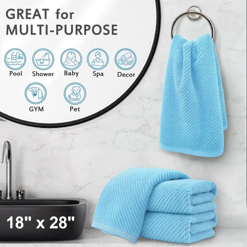Miniatura 140 de VOOVA & MOVAS Toallas de mano blancas - 100% algodón Ligeras Gruesas Secado rápido Suaves Absorbentes, paquete de 4 piezas grandes de 18