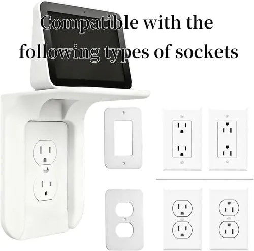 Miniatura 5 de Outlet Shelf, Bathroom Wall Holder with Built-in Cable Management, Wall Organizer for Smart Home Decor Space Saving Electric Toothbrush Use as Echo
