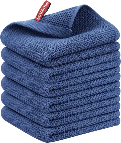 Miniatura 119 de Nialnant - Toalla de cocina 100% algodón, tejido gofre, suave, absorbente y de secado rápido, toallas para secar platos, trapos de limpieza - Multi