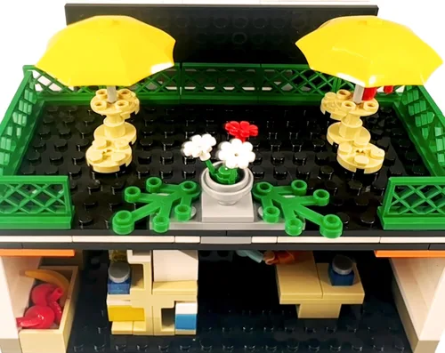 Miniatura 8 de General Jim's Gulp & Go - Juego de bloques de construcción de gasolinera para tienda de conveniencia, 320 piezas, tienda modular de esquina urbana