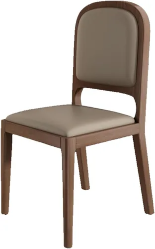 Miniatura 28 de Leather Seat Dining Room Chair with Back, Wooden Dining Chairs Set Kitchen Chair, Dining Room Chairs Armless Seat for Kitchen Living Room Black+khaki
