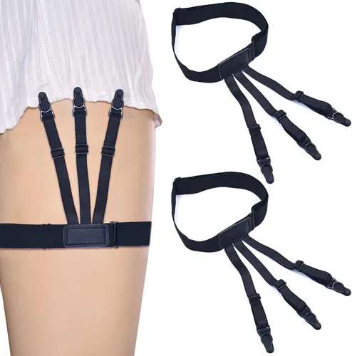 La camisa para hombre se mantiene actualizada, liga elástica ajustable, pinzas de bloqueo antideslizantes, 2 piezas para camisa para hombres, liga