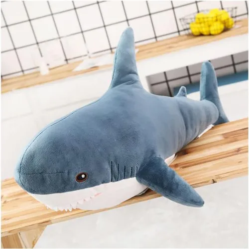 Miniatura 3 de OUKEYI Almohada de peluche de tiburón gigante de 30 pulgadas, almohadas suaves de felpa de tiburón grande para niños, cómoda almohada para dormir