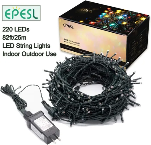 Miniatura 7 de Cadena de luces de Navidad para interiores – 220 LED de 82 ft, 8 modos de memoria, enchufe de extremo a extremo, impermeable decorativo para Azul