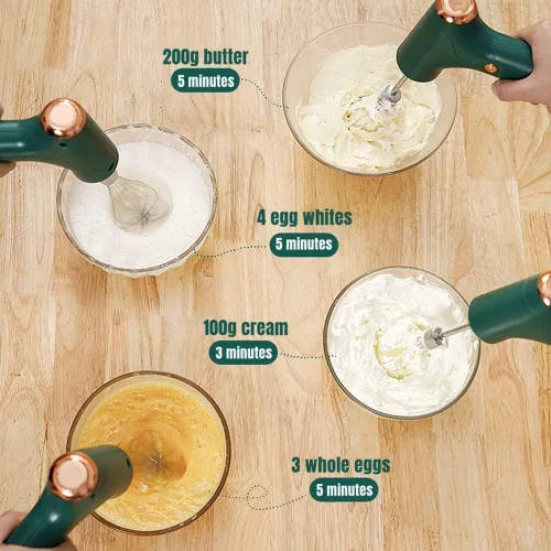 Miniatura 5 de Electric Hand Whisk, USB Rechargeable, Wireless Portable Egg Beater with 2 Detachable Whisks with 3 Speed Modes for Eggs/Milkshake Cream/Butter/Baby
