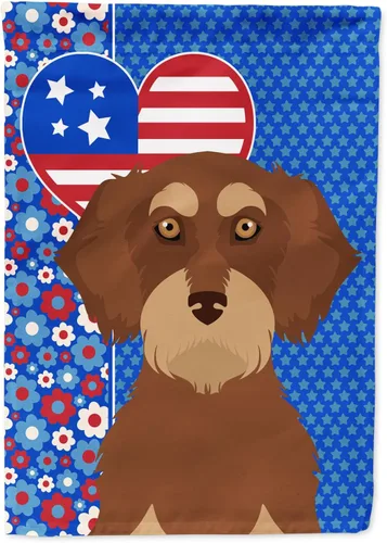 Miniatura 66 de Caroline's Treasures WDK5119GF - Bandera de jardín americana de Airedale Terrier de Estados Unidos, color negro y tostado, bandera decorativa