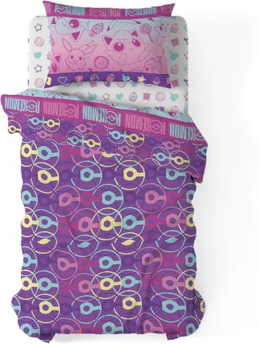 Miniatura 4 de Northwest Pokémon Juego de cama individual en una bolsa, Pikachu y Eevee, ropa de cama de anime para niños y niñas, ligera y dulce Ligero y dulce