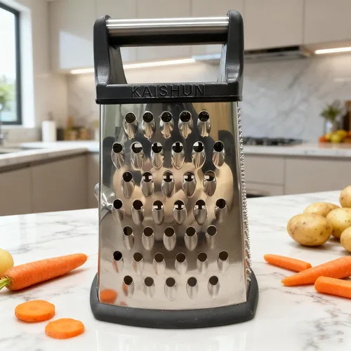 Miniatura 7 de Kaishun Rallador profesional de queso, rallador de caja de acero inoxidable de 4 caras, triturador de alimentos para queso, parmesano, verduras