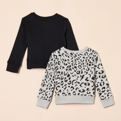 Miniatura 3 de Tienda Essentials Sudaderas de forro polar con cuello redondo para niñas y niños pequeños, paquete de 2