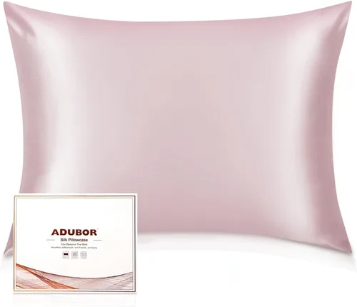 Miniatura 44 de Adubor Funda de almohada 100% de seda, fundas de almohada de seda de morera, 22 fibras de grado Momme 6A, funda de almohada de seda para la salud
