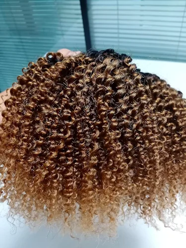 Miniatura 3 de Paquetes de Cabello Humano Rizado Afro Kinky Mongol Ombre de 12 14 16 Pulgadas T1B/30 Marrón 4B 4C Cabello Humano Virgen a Granel Afro Kinky