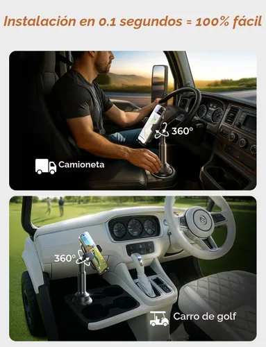 Miniatura 7 de LISEN Soporte para teléfono [sin sacudidas] Soporte de teléfono para automóvil, soporte ajustable de 360° para iPhone, accesorios de automóvil