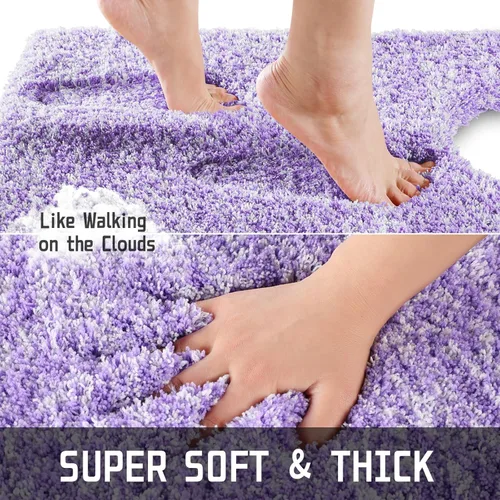 Miniatura 67 de Yimobra Alfombra de baño de felpa esponjosa, súper lanuda suave, cómoda, antideslizante, absorbente de agua, alfombra de baño de microfibra que se