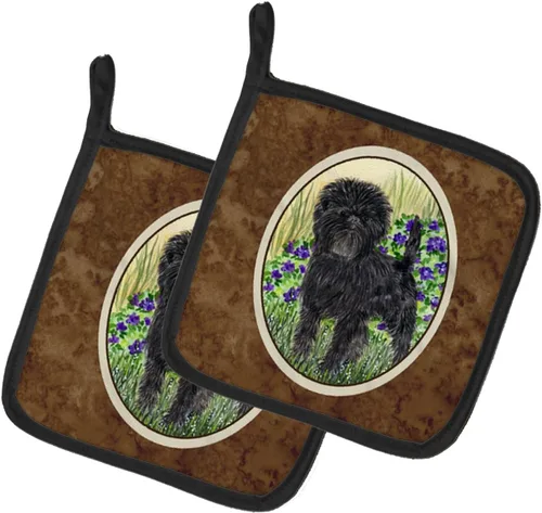 Caroline's Treasures SS8151PTHD Affenpinscher - Juego de soportes para ollas de cocina, resistentes al calor, almohadillas calientes para cocinar,