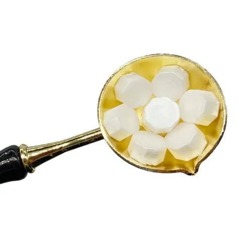 Miniatura 5 de 200 cuentas de cera de sellado blancas perla, cuentas de cera octogonales para envolver regalos de Navidad, sobres de tarjeta de regalo Perla blanca