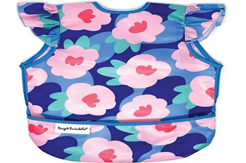 Miniatura 3 de Tiny Twinkle - Babero a prueba de desorden para bebé para niñas Babero impermeable para niños pequeños para comer Delantal para bebé para azul