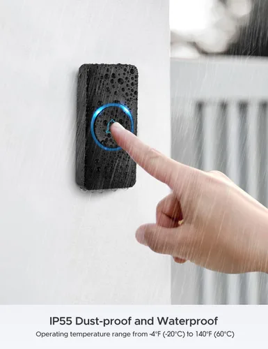 Miniatura 4 de AVANTEK Timbre de puerta inalámbrico, BA-11 resistente al agua, funciona con pilas, timbre que funciona a 1000 pies, kit de timbre de puerta