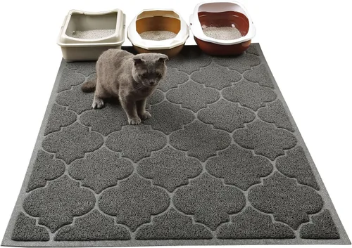 Alfombrilla de arena para gatos, tamaño XL súper grande, libre de ftalatos, fácil de limpiar, duradera, suave en las patas, tamaño grande de 47" x