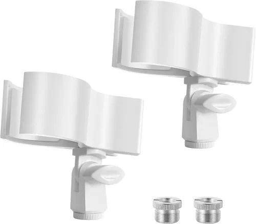 Miniatura 12 de BILIONE 2 piezas de clip versátil para micrófono, soporte ajustable para micrófonos con rango de diámetro exterior de 1.26" desde 2.3", con Negro