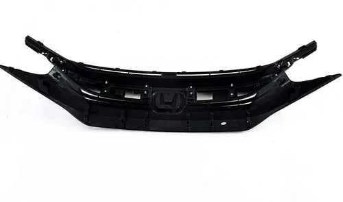 Miniatura 3 de PIT66 Rejilla delantera superior del parachoques en capó negro con cromo compatible con Honda Civic 10th Limousine 2016 2017 2018 parrilla para Civic