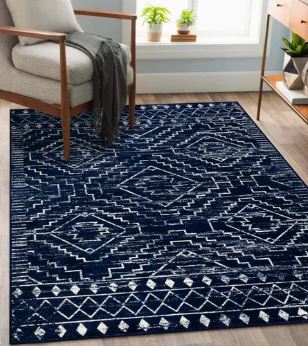 Miniatura 53 de Wonnitar Alfombra marroquí lavable de 5 x 7 pies, color negro, alfombra grande para sala de estar, antideslizante, bohemio, para dormitorio