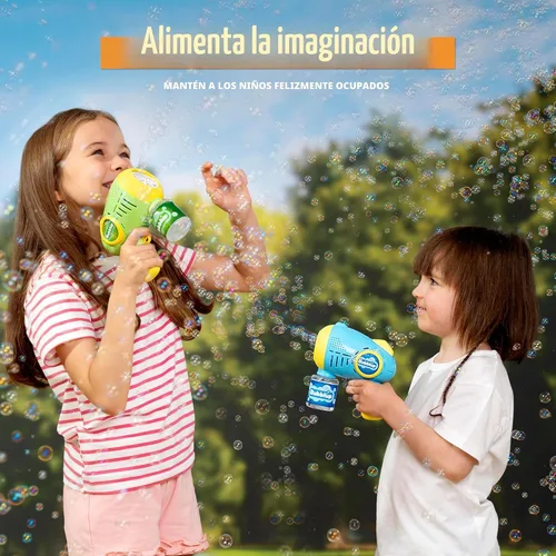 Miniatura 5 de Joyin - 2 pistolas de burbujas para niños con 4 botellas de solución, máquina automática de burbujas con 8 agujeros para niños, adultos, juguetes