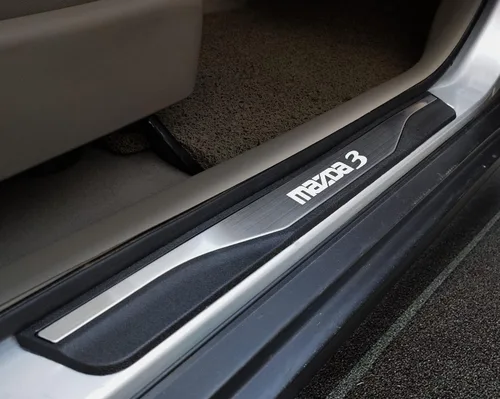 Miniatura 2 de Accesorios protectores de rayones para umbral de puerta de automóvil para Mazda 3 2015-2024, cubierta de placa protectora de entrada de puerta