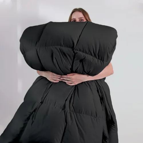Miniatura 6 de DOWNCOOL Edredones Tamaño Full, Relleno de Edredón, Edredón Negro para Todas las Estaciones, Edredón Ligero, Edredón de Hotel Alternativo de Plumón