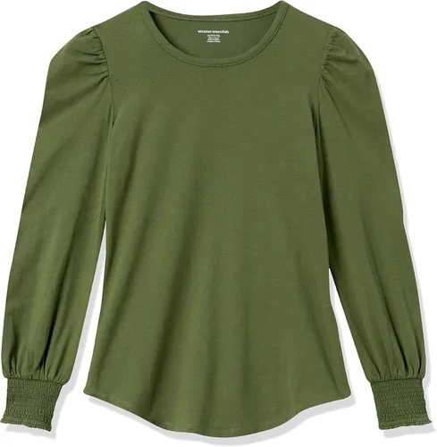 Miniatura 6 de Tienda Essentials - Camiseta de manga larga con cuello redondo y puños fruncidos para mujer