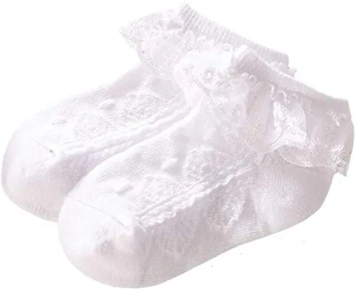Miniatura 4 de Juebm Infant Baby Girls Ruffle Socks Toddler Dress socksPack of 356 Baby Frilly Lace Ankle Socks