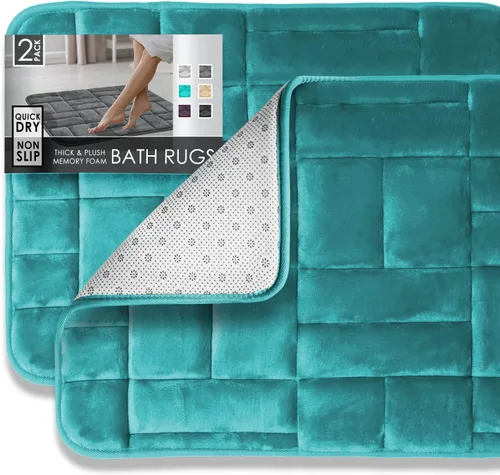 Miniatura 27 de Clara Clark - Tapete para baño, de espuma viscoelástica, terciopelo y felpa ultra suave, antideslizante, lavable a máquina y de secado rápido, de 17