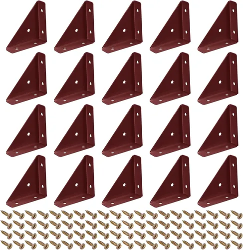 Miniatura 10 de uxcell 20 soportes de esquina angulares de 1.496 pulgadas x 1.496 pulgadas, soportes de acero laminado en frío con tornillos para borde de Negro