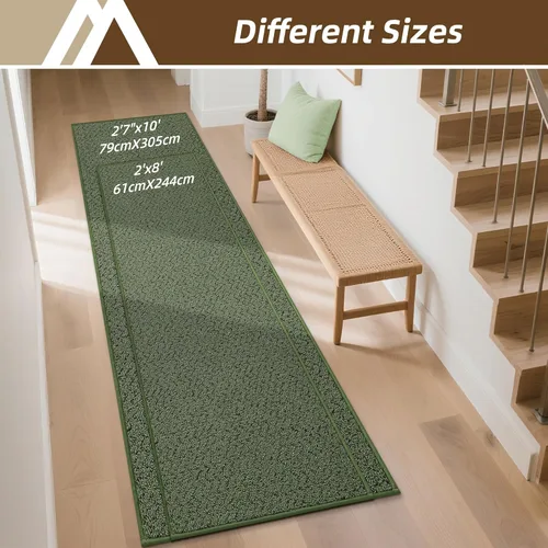 Miniatura 8 de COSY HOMEER Alfombra de pasillo de 2 pies 7 x 10 pies, antideslizante, lavable, absorbente, resistente a las manchas, alfombra para pasillo, entrada