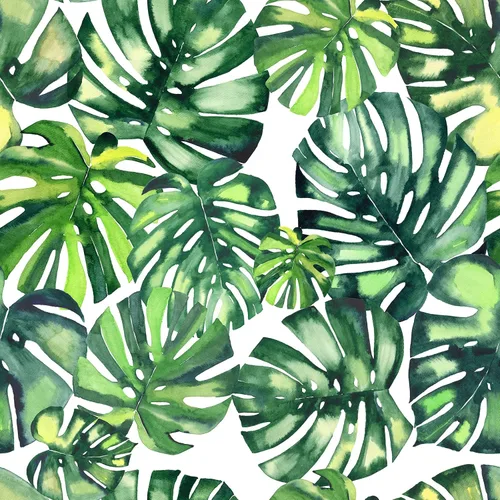 Miniatura 9 de CHIHUT Papel tapiz de hojas de palmera tropical de Monstera con diseño de acuarela para despegar y pegar botánico para sala de estar, dormitorio