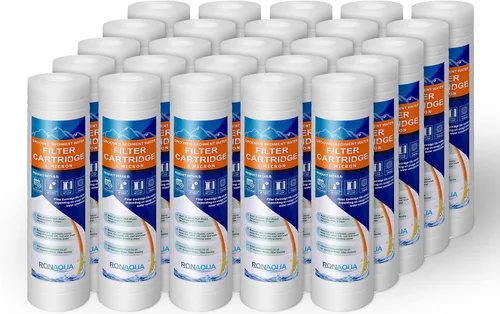 Ronaqua - Cartucho de filtro de agua de sedimentos ranurados de 10 x 2.5 pulgadas, cuatro capas de filtración, elimina arena, suciedad, limo, óxido,