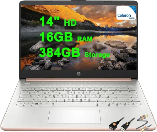 Miniatura 18 de HP 14 portátiles portátiles livianos para negocios y estudiantes, 14 pulgadas, HD, antirreflejo, Intel de 4 núcleos, N150, 8 GB de RAM, 192 GB