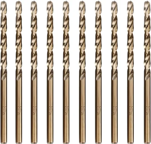 Miniatura 12 de Paquete de 5 brocas helicoidales de 1/2 pulgada para acero inoxidable, acero cobalto M35, longitud de trabajo, flauta de doble torsión, punta