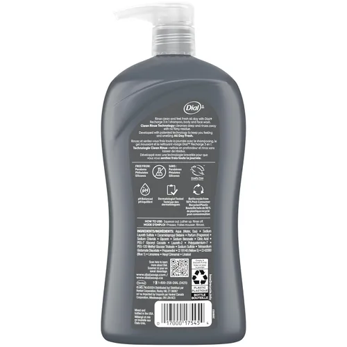 Miniatura 2 de Dial Men 3 en 1 Gel para Cuerpo, Cabello y Cara, Recarga, 32 fl oz, Aroma a Hojas de Cedro, Limpia Profunda y Suavemente la Piel con Tecnología