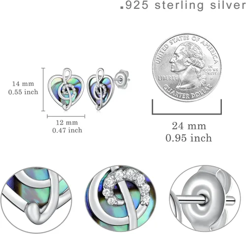 Miniatura 4 de Music NoteTreble Clef Earrings 925 Sterling Silver Music Gifts Music Earrings for Women Music Note Jewelry Gifts for Girls