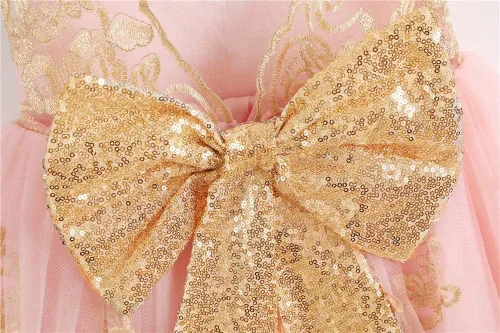 Miniatura 14 de CMMCHAAH - Vestidos de encaje para concursos de niñas bebés de 0-6 años, vestido formal para fiestas con diadema