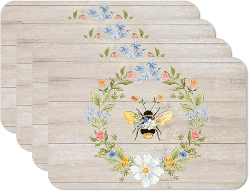 Miniatura 27 de CounterArt Family Time - Juego de 4 manteles individuales reversibles de plástico flexible de fácil cuidado, fabricados en los Estados Unidos, sin