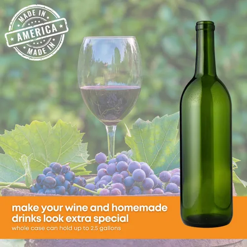 Miniatura 4 de FastRack W5 750ml Botellas de vino verde (paquete de 12), botellas de licor Bordeaux vacías para bebidas, 12 por caja - SIN CORCHOS INCLUIDOS