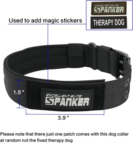 Miniatura 4 de EXCELLENT ELITE SPANKER Collar militar para perro de 1.5 pulgadas de ancho, anillo en D de metal ajustable y hebilla para perros medianos y grandes