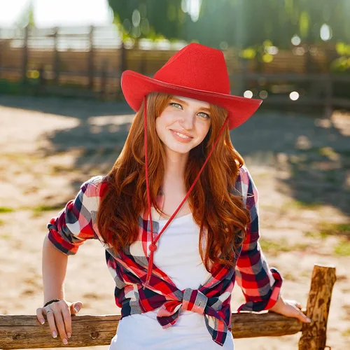 Miniatura 4 de 9 piezas de sombrero de vaquero para adultos con bandana de vaquero y lentes para disfraz occidental, accesorio de vestir para hombres y mujeres