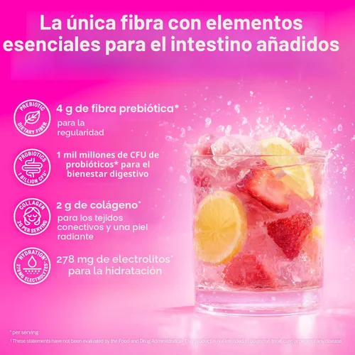 Miniatura 3 de Belli Welli Fibra en polvo, limonada de fresa, 30 porciones
