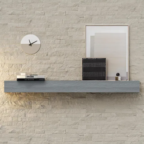 Miniatura 6 de Mantel para chimenea de 48 pulgadas, estante flotante con acabado rústico, estante de pared de madera con soporte invisible resistente