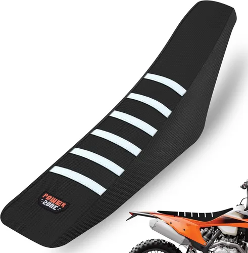 Miniatura 13 de Funda universal para asiento de motocicleta, agarre de goma antideslizante a rayas, costura suave para CRF WR WRF RMZ YZF SXF EXC EXC XC SX CR KLX
