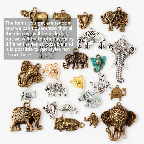Miniatura 6 de stino - 100 g de dijes colgantes de metal para hacer joyas, lote de dijes bañados en plata y oro para pulseras, collares y manualidades, dijes